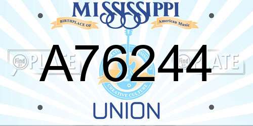 A76244 Mississippi License Plate