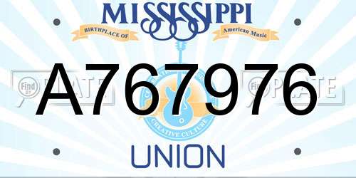 A767976 Mississippi License Plate