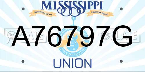 A76797G Mississippi License Plate