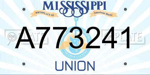 A773241 Mississippi License Plate