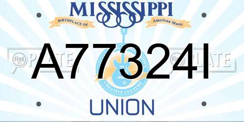A77324I Mississippi License Plate