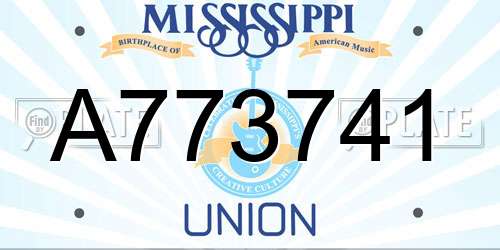 A773741 Mississippi License Plate