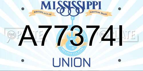 A77374I Mississippi License Plate