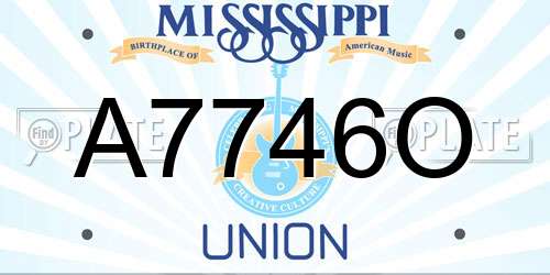 A7746O Mississippi License Plate