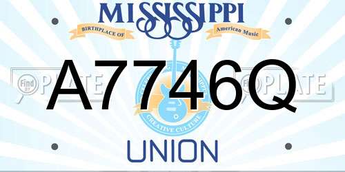 A7746Q Mississippi License Plate