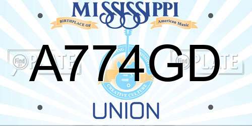 A774GD Mississippi License Plate