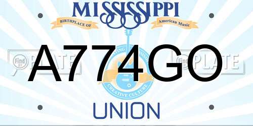 A774GO Mississippi License Plate