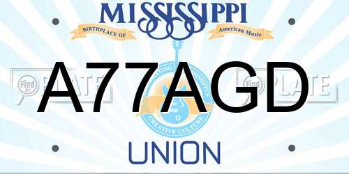 A77AGD Mississippi License Plate