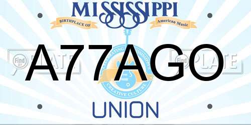 A77AGO Mississippi License Plate