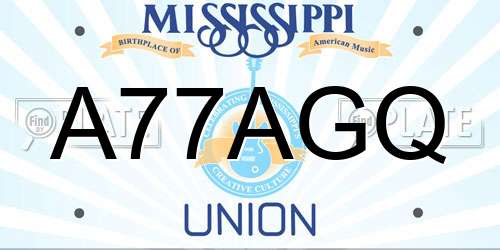 A77AGQ Mississippi License Plate