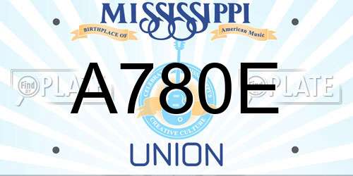 A780E Mississippi License Plate