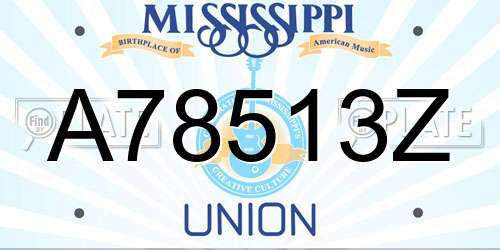 A78513Z Mississippi License Plate