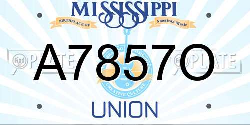 A7857O Mississippi License Plate