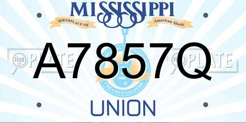 A7857Q Mississippi License Plate