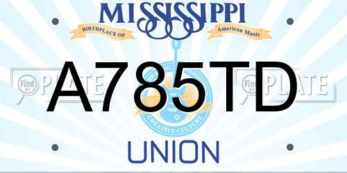 A785TD Mississippi License Plate