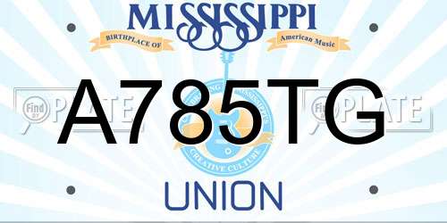 A785TG Mississippi License Plate