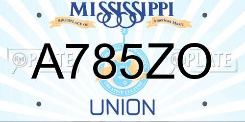 A785ZO Mississippi License Plate