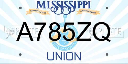 A785ZQ Mississippi License Plate
