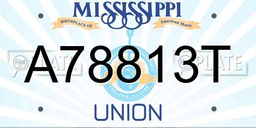 A78813T Mississippi License Plate