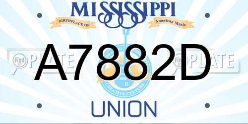A7882D Mississippi License Plate