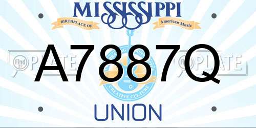 A7887Q Mississippi License Plate