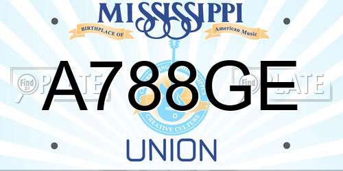A788GE Mississippi License Plate
