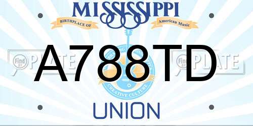 A788TD Mississippi License Plate