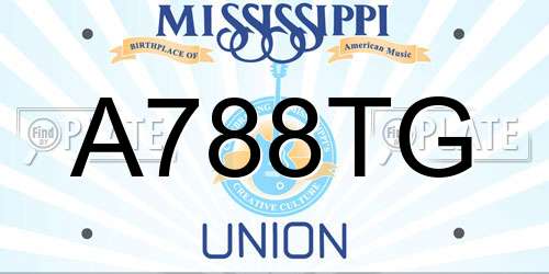 A788TG Mississippi License Plate