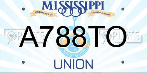 A788TO Mississippi License Plate