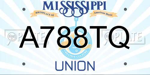 A788TQ Mississippi License Plate