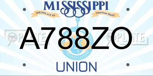 A788ZO Mississippi License Plate