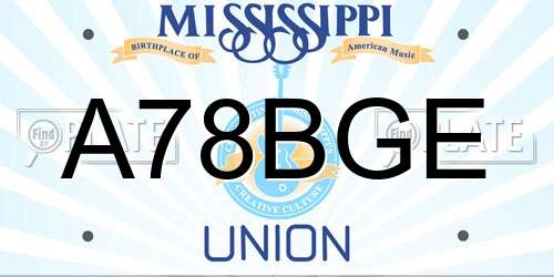 A78BGE Mississippi License Plate
