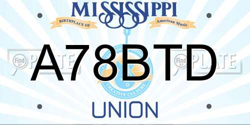 A78BTD Mississippi License Plate