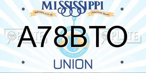 A78BTO Mississippi License Plate