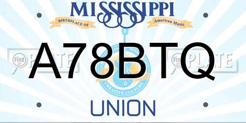 A78BTQ Mississippi License Plate