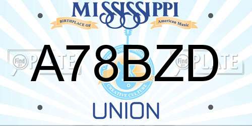 A78BZD Mississippi License Plate