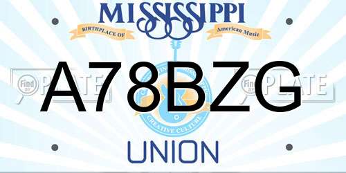 A78BZG Mississippi License Plate