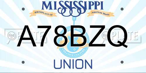 A78BZQ Mississippi License Plate