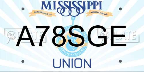 A78SGE Mississippi License Plate