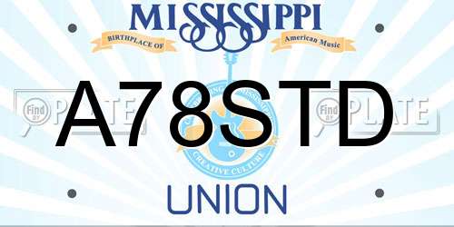 A78STD Mississippi License Plate