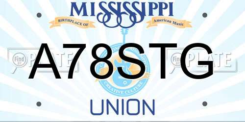 A78STG Mississippi License Plate