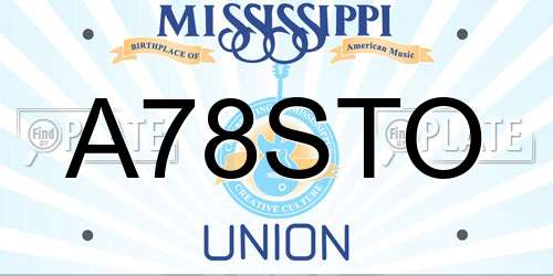 A78STO Mississippi License Plate