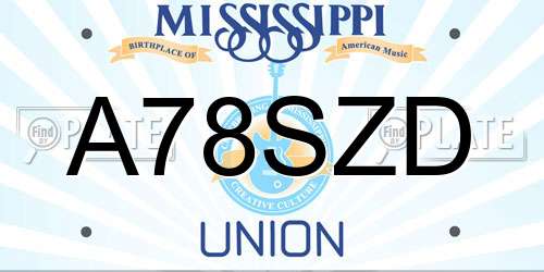 A78SZD Mississippi License Plate