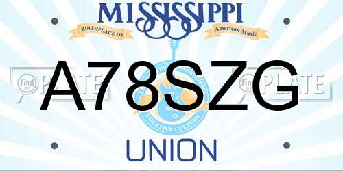 A78SZG Mississippi License Plate