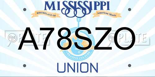 A78SZO Mississippi License Plate