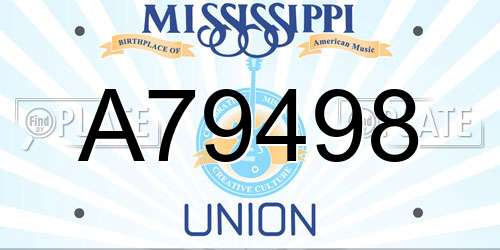 A79498 Mississippi License Plate