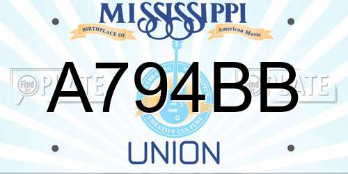 A794BB Mississippi License Plate