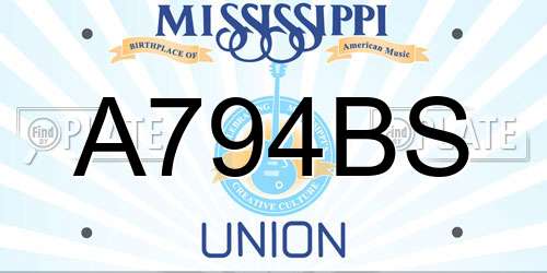 A794BS Mississippi License Plate