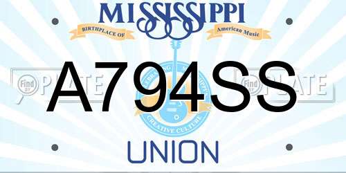 A794SS Mississippi License Plate