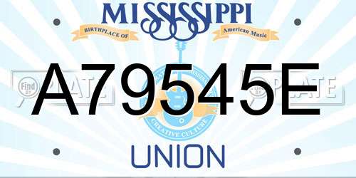 A79545E Mississippi License Plate